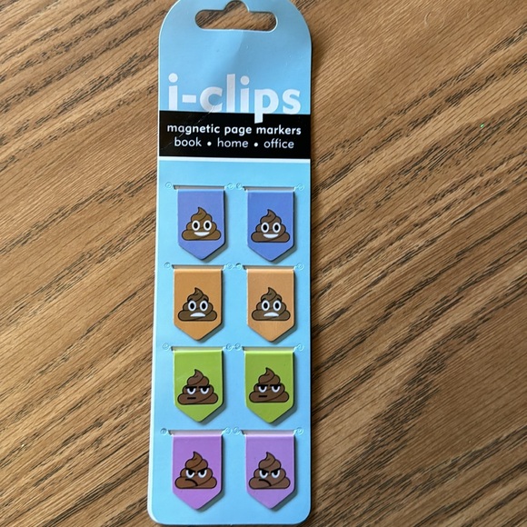 NEW set of 8 i-clips Poop Emoji Magnetic Page Markers - Picture 3 of 3